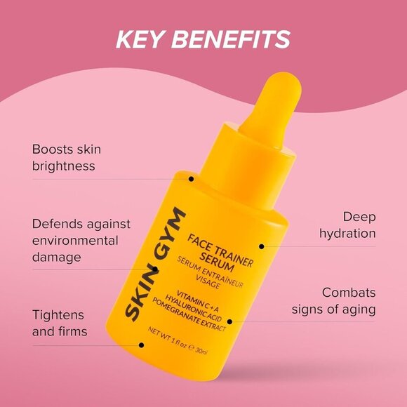 NEW Skin Gym Face Trainer Serum with Vitamin C Hyaluronic Acid New - Picture 8 of 10